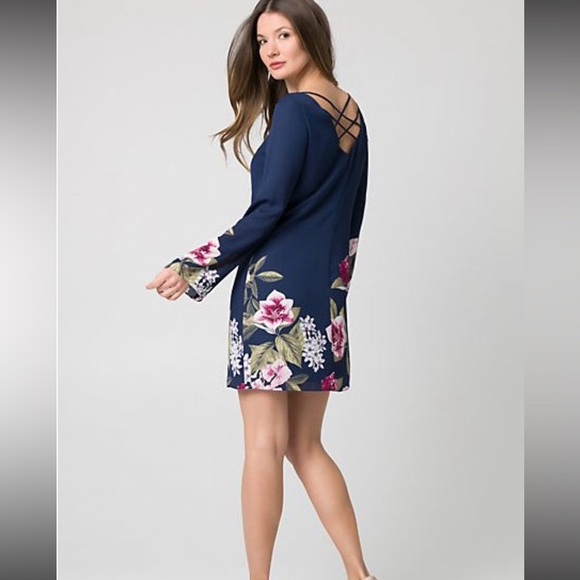 NWT Le Château Navy and floral shirt/tunic dress - Picture 7 of 8